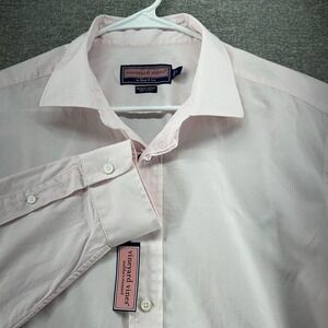 Vineyard Vines Baron Shirt Men Size Large Pink 100% Cotton Long Sleeve NEW $125